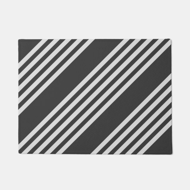Paillasson Motif gris clair et charbon cinq bandes (Devant)
