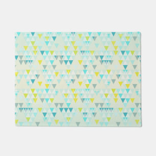 Paillasson Motif jaune blanc bleu d'Aqua géométrique de