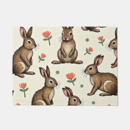 Paillasson motif lapin vintage
