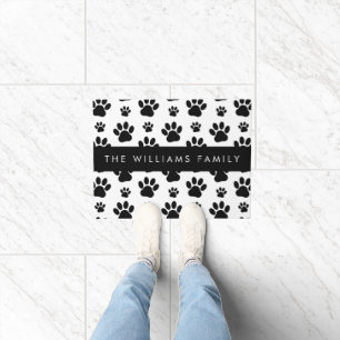 Paillasson Motif mâle, Patrouilles de chien, Noir et Blanc, V