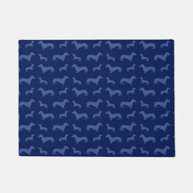 Paillasson Motif mignon de teckel de bleu marine (Devant)
