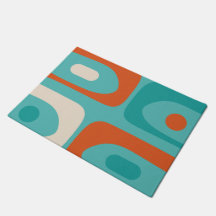 Motif moderne de Piquet du milieu du siècle Turquo