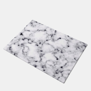 Paillasson Motif moderne en marbre noir blanc