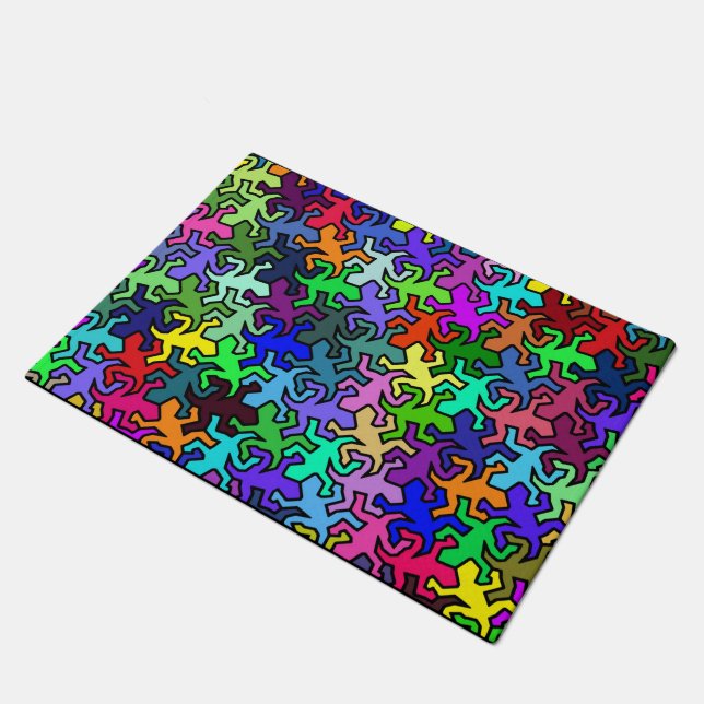 Paillasson Motif Mosaic Geckos - multicolore (Incliné)