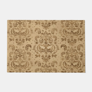 Paillasson Motif oriental Damas Pastel or