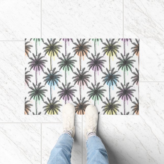 Paillasson Motif Paint Drop Palm Tree (Intérieur)