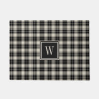 Motif plat noir classique avec Monogramme