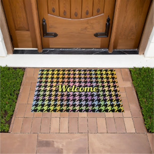 Paillasson Motif Rainbow Houndstooth