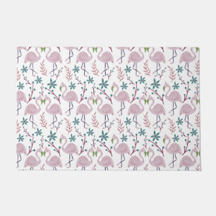 Paillasson Motif rose flamingo sans couture sur arrière - pla