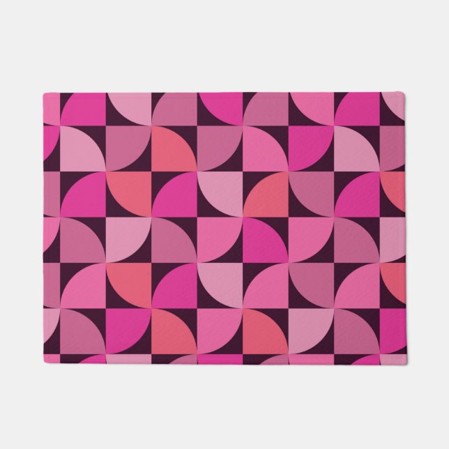 Paillasson Motif rose géométrique moderne du milieu du siècle (Devant)