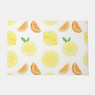 Paillasson Motif sans couture de tranches de citrus frais