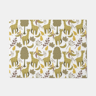 Paillasson Motif sans couture Giraffe jaune blanc arrière - p