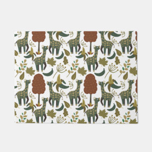 Paillasson Motif sans couture Giraffe motif floral coloré