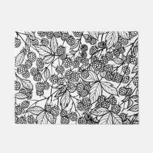 Paillasson Motif tiré à la main des framboises