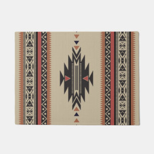 Paillasson Motif tissé par tribal indigène dans les bruns,