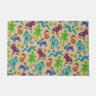 Paillasson Motif tribal primitif de la culture mexicaine afri