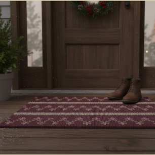 Paillasson Motif tricoté Fair Isle Bourgogne