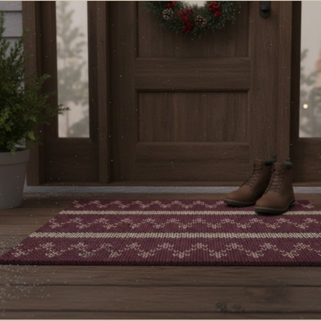 Paillasson Motif tricoté Fair Isle Bourgogne (Créateur téléchargé)