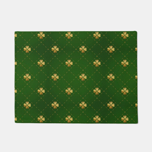 Paillasson Motif vert d'or de trèfle (Devant)
