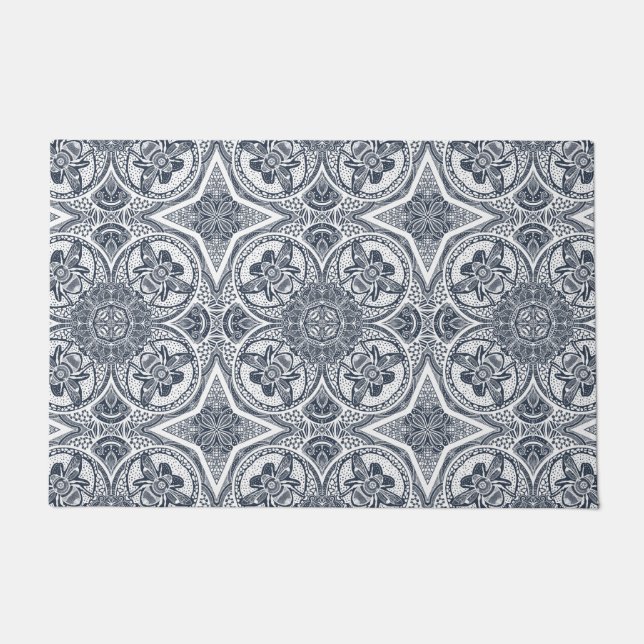 Paillasson Motif White Bee Mandala (Devant)