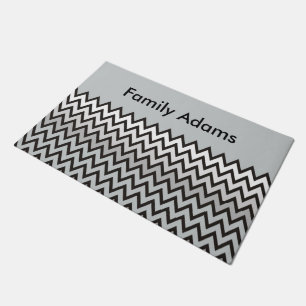 Paillasson Motif ZIGZAG - noir blanc gris + votre idée