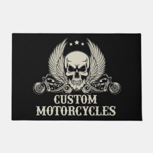 Paillasson Motocyclettes personnalisées avec crâne et vélo