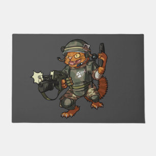 Paillasson Moyenne Sci-fi Marine Ginger Chat Tir Gun Dessin