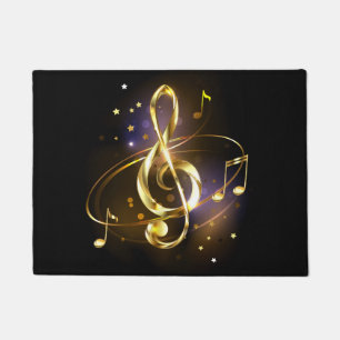 Paillasson Musique de clé de sol en or