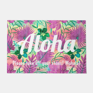 Paillasson Nalani Hawaiian Tropical Garden Fuchsia
