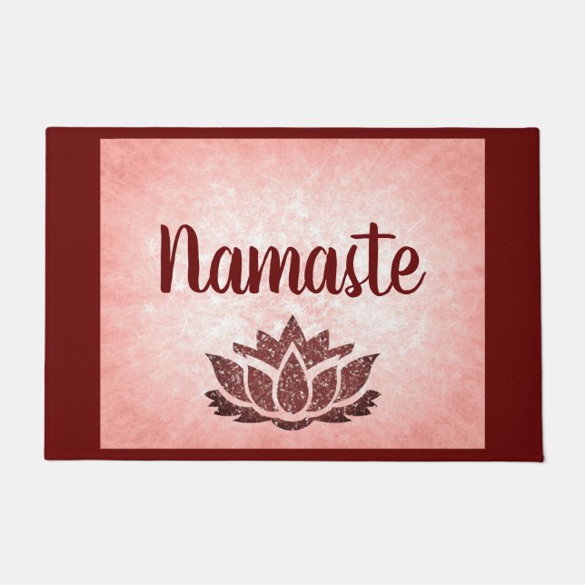 Paillasson Namaste rouge et rose (Devant)