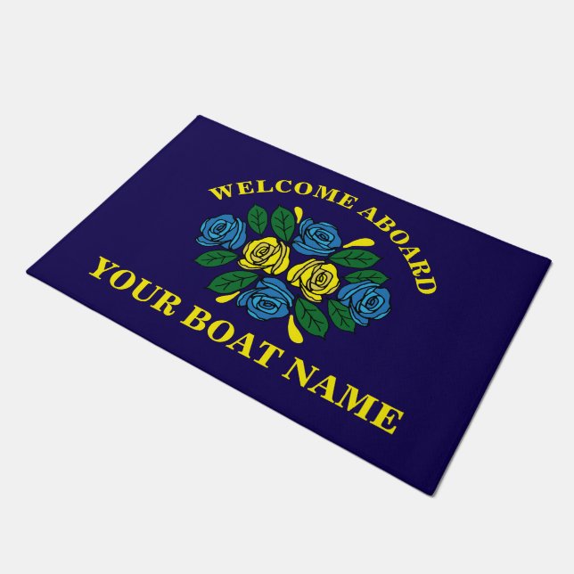 Paillasson Narrowboat Welcome Aboard Custom Boat Name (Incliné)