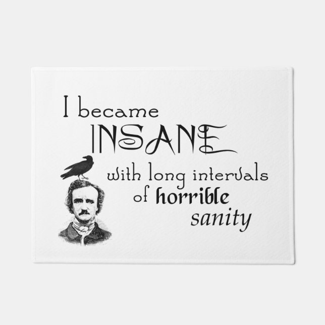 Paillasson Natte aliénée de citation d'auteur de Poe Raven (Devant)