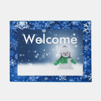 Paillasson Natte amicale heureuse de bonhomme de neige