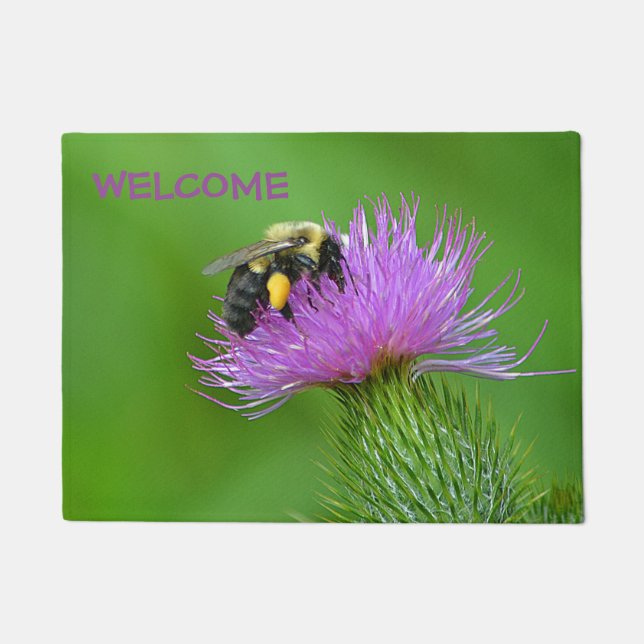 Paillasson Natte bienvenue d'abeille et de chardon (Devant)