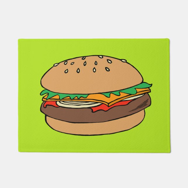Paillasson Natte de coutume de cheeseburger (Devant)