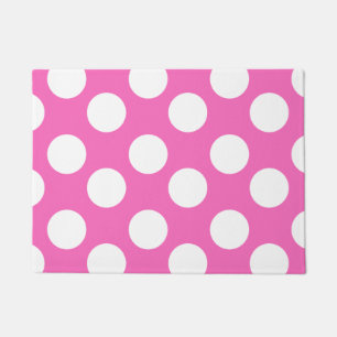 Paillasson Natte de rose et blanche grande de polka de point