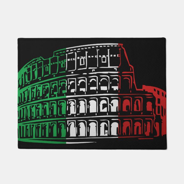 Paillasson Natte italienne de drapeau de Colisé de Rome (Devant)