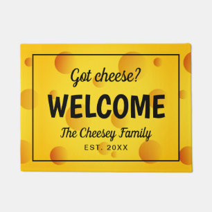 Paillasson Natte jaune drôle d'accueil de famille de fromage