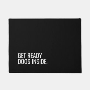 Paillasson Natte noire et blanche simple de citation de chien