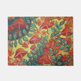 Paillasson natte orange de champignon