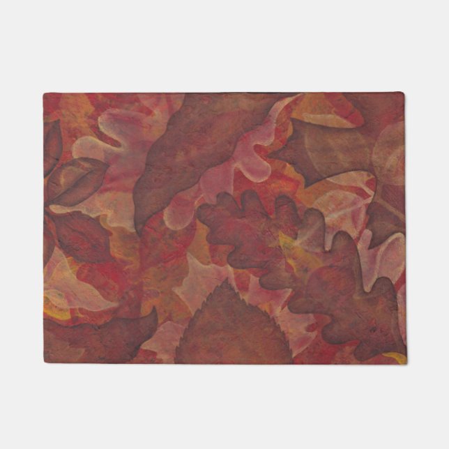Paillasson Natte peinte d'automne de feuille (Devant)