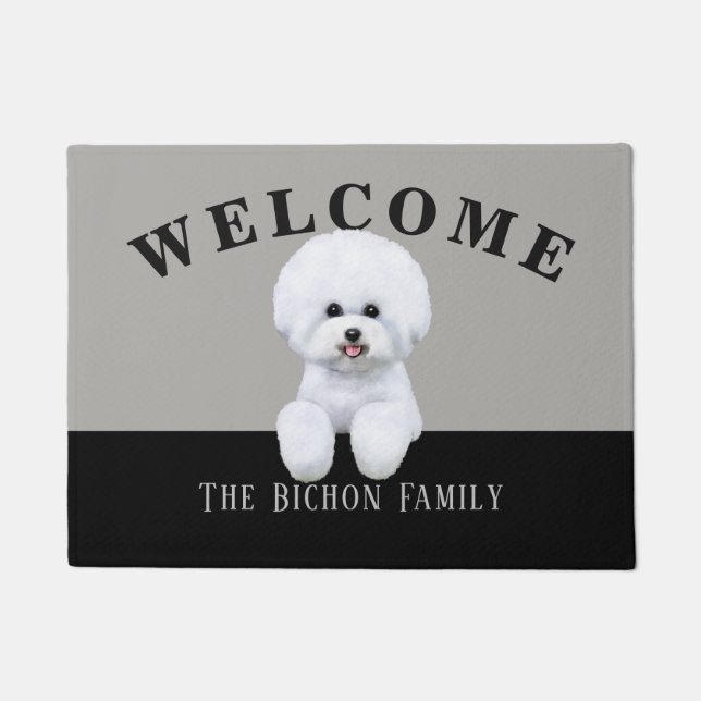 Paillasson Natte personnalisable de Bichon Frise (Devant)