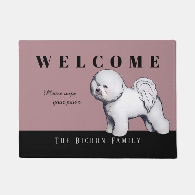 Paillasson Natte personnalisable de Bichon Frise (Devant)