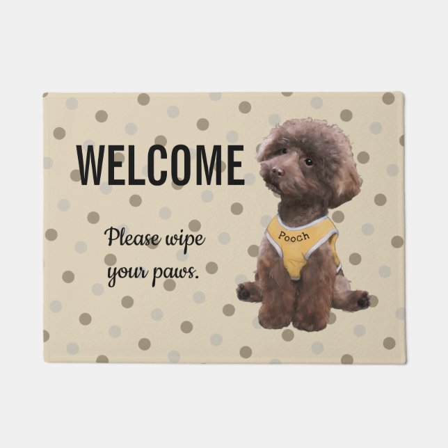 Paillasson Natte personnalisable de caniche de jouet (Devant)