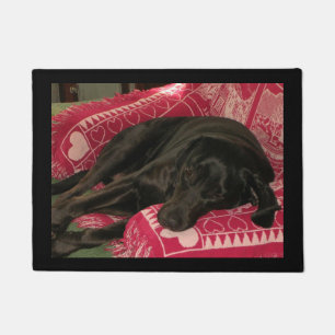 Paillasson Natte somnolente de chien - personnalisable