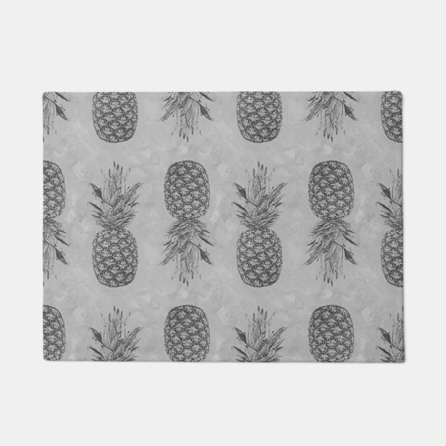 Paillasson Nattes grises de motif d'ananas (Devant)