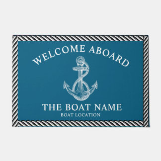 Paillasson Nautical Anchor Boat & Captain Name, Sailing Gifts