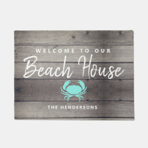 Paillasson Nautical Beach House Crabe rustique Personnalisé