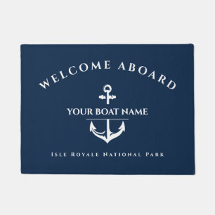 Paillasson Nautical Custom Boat Name Ancre Marine