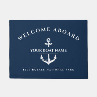 Paillasson Nautical Custom Boat Name Ancre Marine